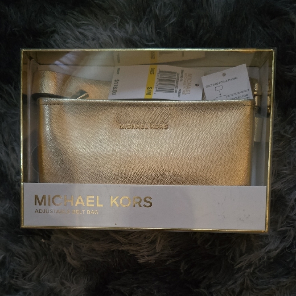 Michael Kors Shimmering Gold Adjustable Belt Bag